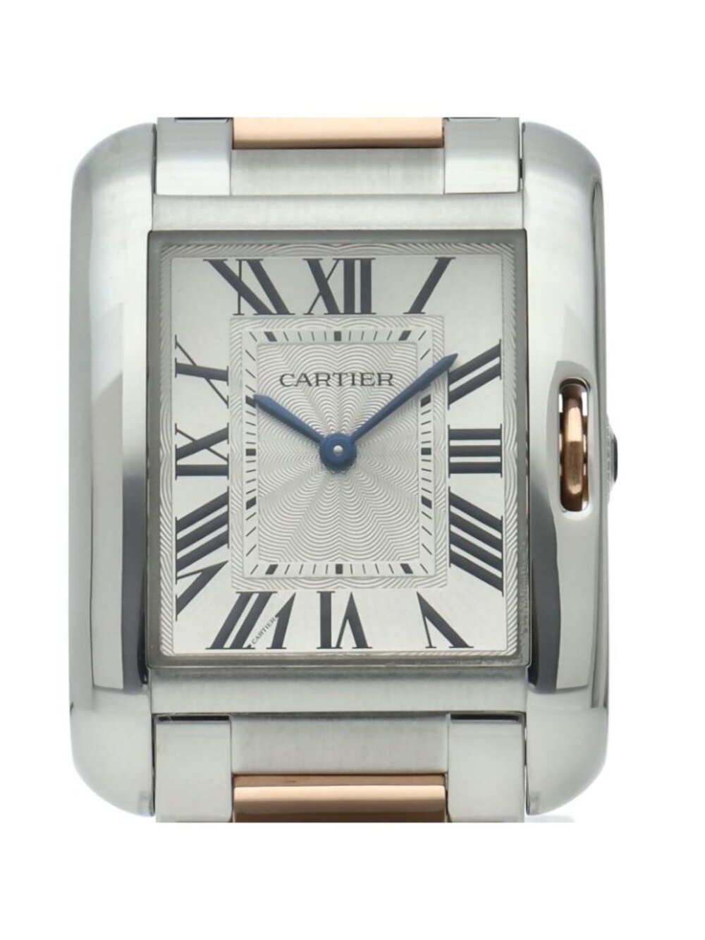 Cartier Tank Anglaise MM Watch 18k Pink Gold SS Silver